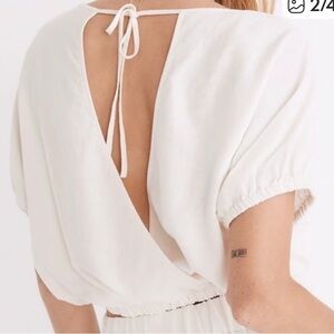 Madewell Cream Short Sleeve Top